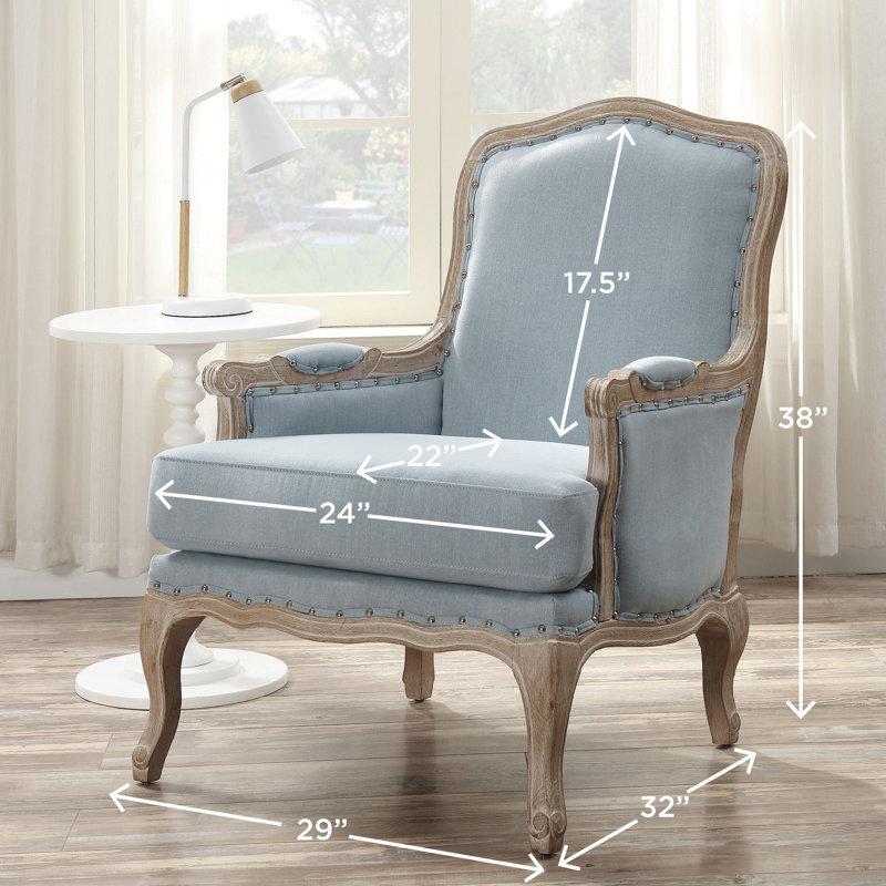 Fauteuil de 29 po de large Mahlum, Polyester bleu clair