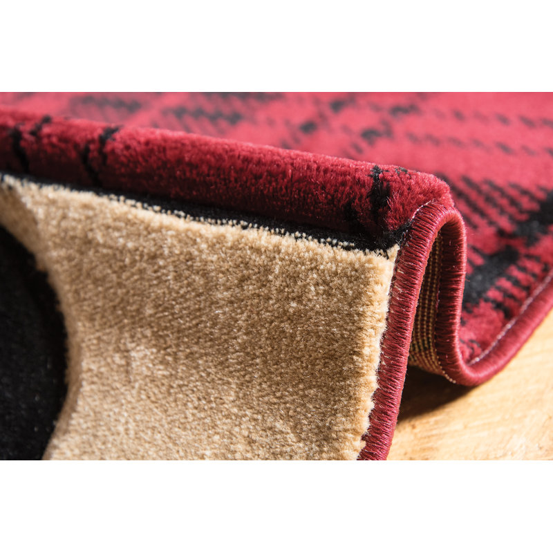 Ensminger Plaid Water Resistant Kitchen Mat
