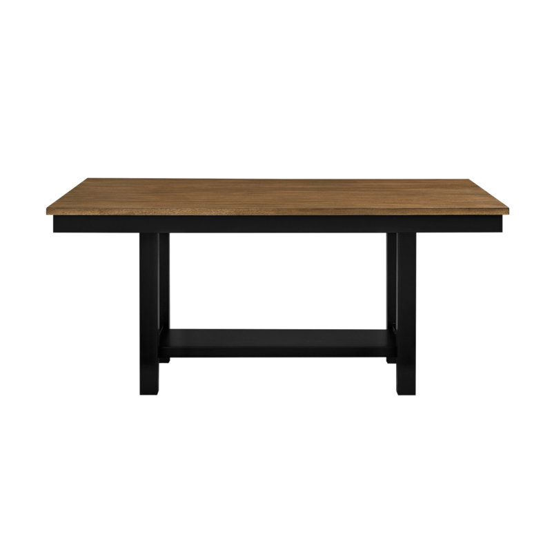 Table de salle à manger à 2 tons avec finition noire et brune avec base de rangement