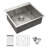 25x22x9 inch Kitchen Sink Drop In 16 Gauge Stainless Steel 25" Single Bowl Topmount Kitchen Sink Basin