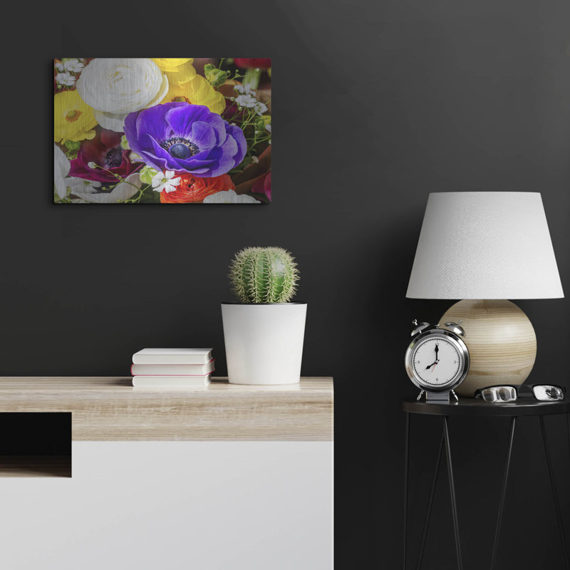Art mural en métal luxueux «Spring Bouquet» par Pamela Plummer, 16 po x 12 po, H 16 po x l 24 po