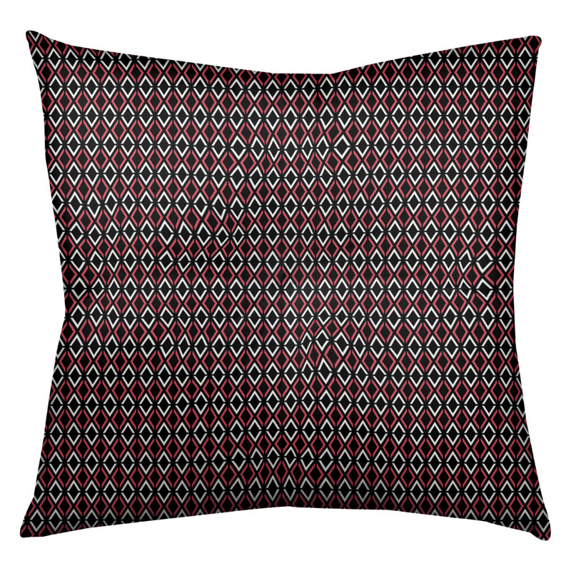 Coussin de sol Katelyn Elizabeth, 26 po x 26 po, Noir / rouge