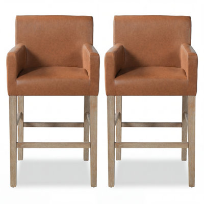 Amenata Fabric And Rubberwood 30.5 Inch Barstools (Set Of 2)