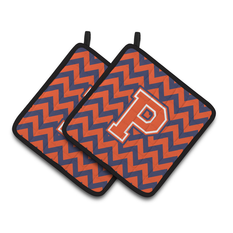 Caroline's Treasures Polyester Potholder, P, Orange/Dark Blue