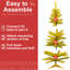 Arbre de Noël doré de 4 pi avec 50 lumières et 122 pointes pour table de salle à manger artificielle