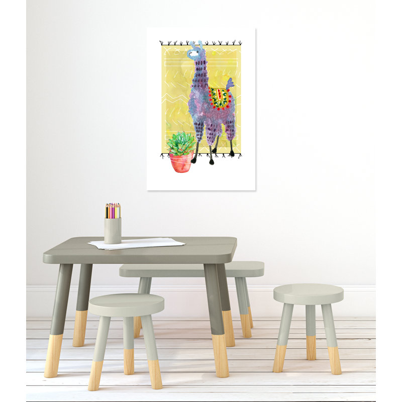 « jolie llama ii », art sur toile, H 36 po x l 24 po x P 1,5 po, Toile
