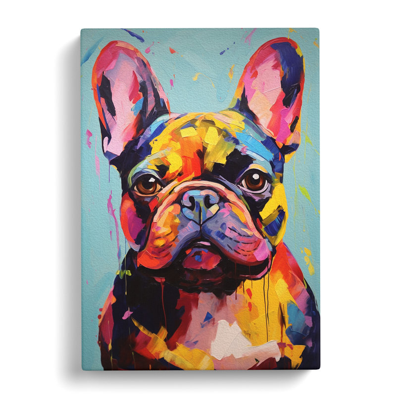 French Bulldog Modern No.2 - Wrapped Canvas, 50cm H x 35cm W x 3cm D