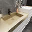 Meuble-lavabo mural blanc brillant 50 "avec lavabo en acier doré Lux