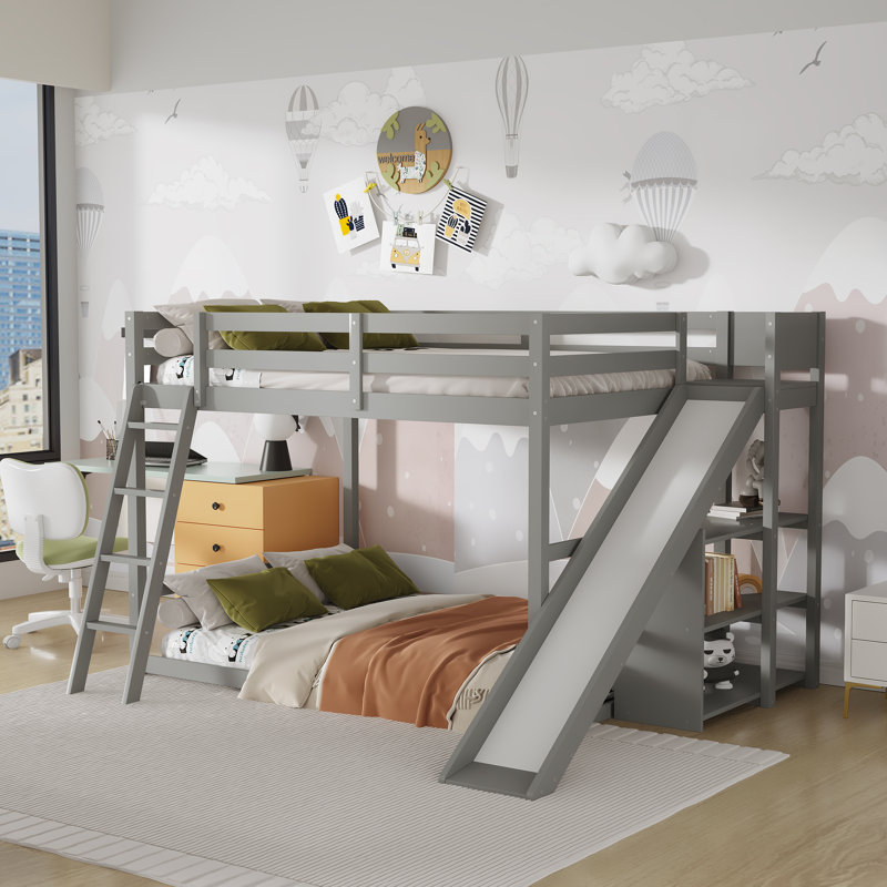 Jennamarie Kids Full Over Full Bunk Bed, Gray