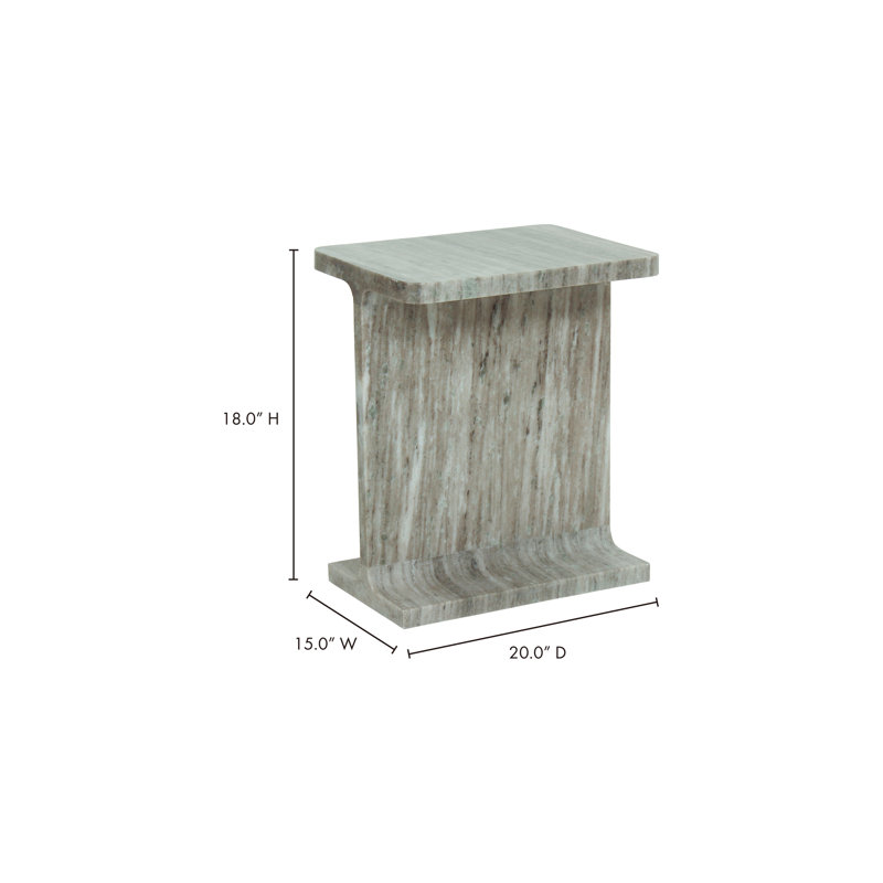 Marble End Table, Gray
