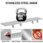 304 Stainless Steel Folding Wall Shelf, Drop-Down Concession Serving Shelf - Heavy-Duty Space-Saving, Trapezoid Sides, 4 Folding Brackets - 72 x 12 x 1.6 in