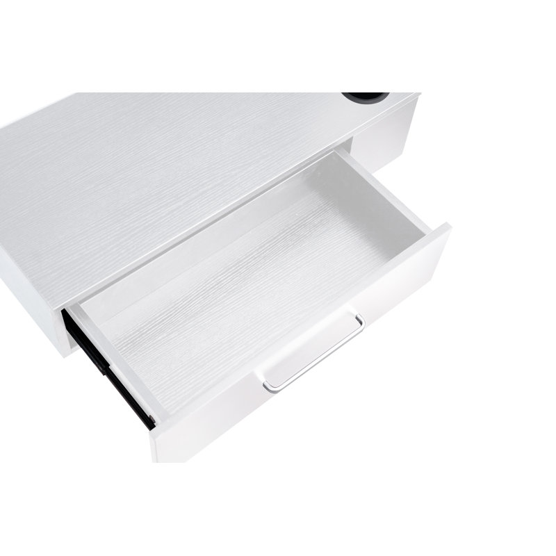 Grillo Wall Mount Styling Station Barber Spa Salon Drawer, White