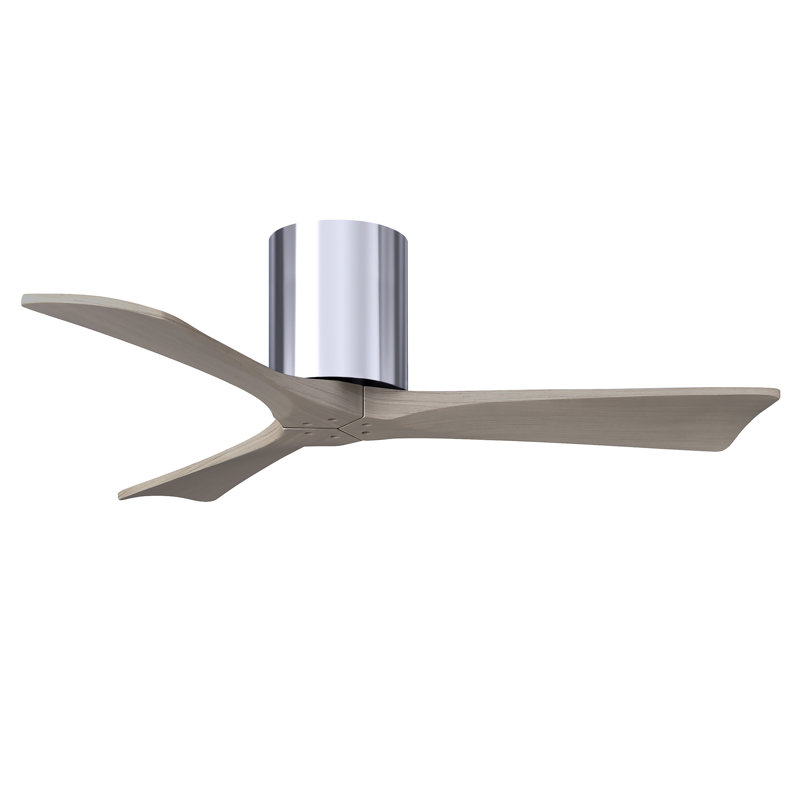 Ventilateur de plafond à 3 pales Olivier, Chrome poli, Ton bois de frêne gris, 42"