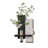 3D Textured Sandstone Wall Decor, Layered Abstract Wall Art with Floating Shelf, Glass Water Vase & Artificial Orchid Butterfly Accents-117546059