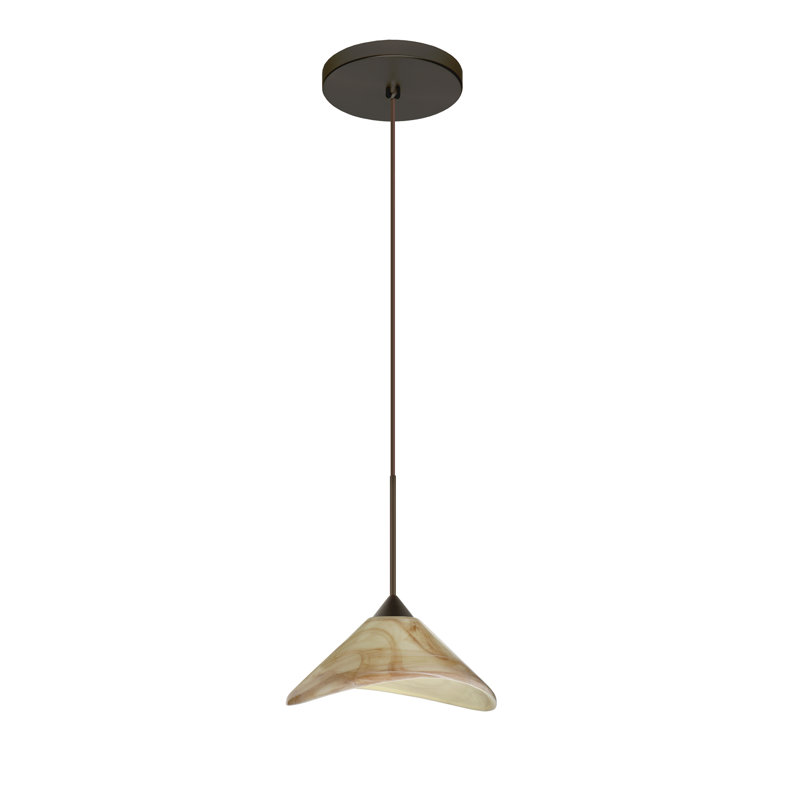 Luminaire suspendu 1 lumière à cône simple Grainger, Bronze, DEL