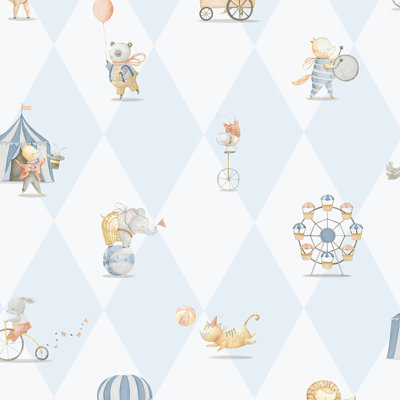 Bambino Collection Circus Animals Wallpaper Roll