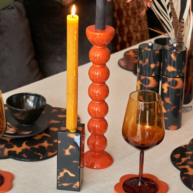 Solid Wood Tabletop Candlestick, 9.45'' H X 1.97'' W X 1.97'' D