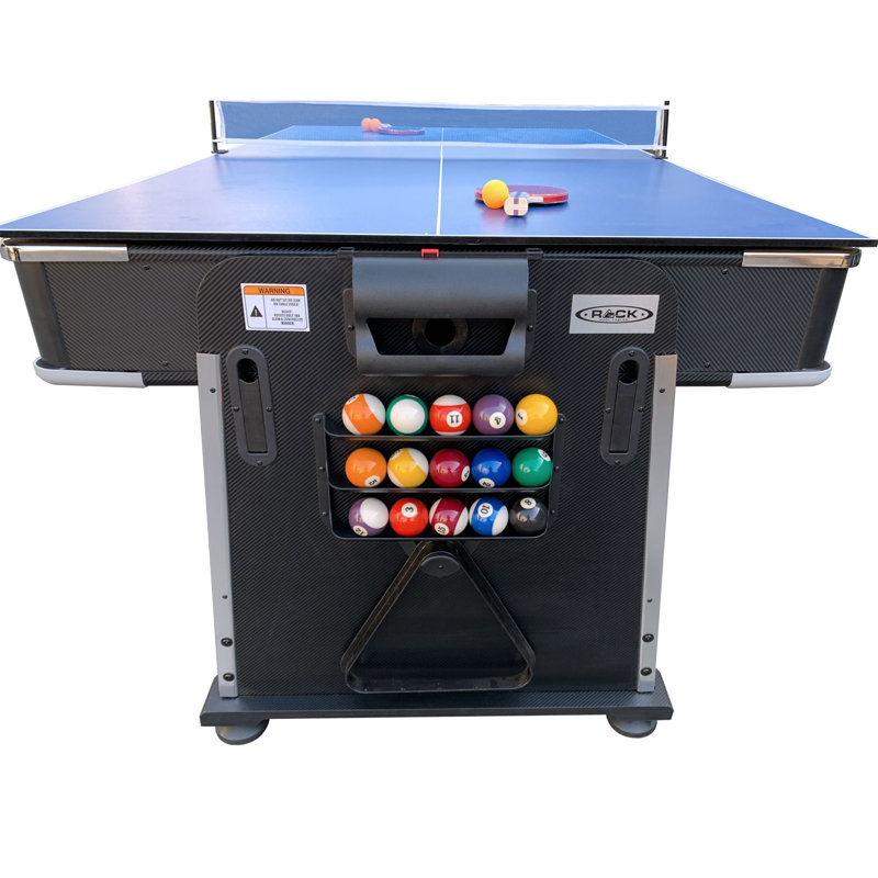 Black 7-Foot 3-in-1 Multi Game Swivel Table