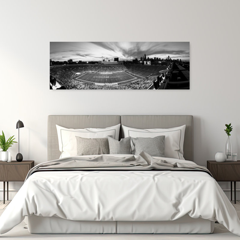 Soldier Field Football Chicago Illinois USA 1 Piece Wrapped Canvas Panoramic Wall Art, 50.8 cm H x 152.4 cm W