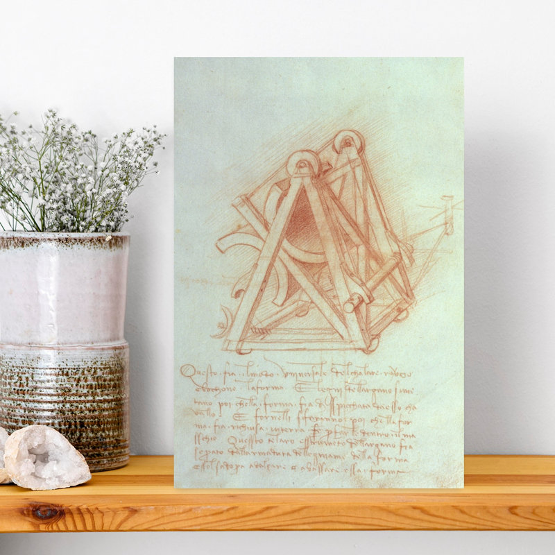 Study Of The Wooden Framework With Casting Mould For The Sforza Horse, Fol. 154V From The Codex Madrid II, C.1491-93 Contemporary Horse Wall Art Print