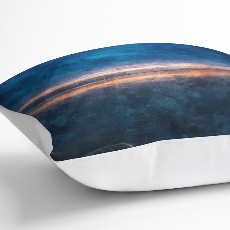 Horizon on the Beach Painting Cushion with Filling, 55cm H x 55cm W x 20cm D, White