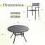 Ensemble de salle à manger de patio 4 personnes avec chaises empilables-1085142957
