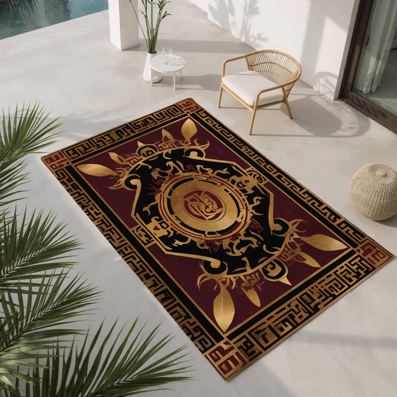 Tapis intérieur et extérieur Eernal Acanthus, Rectangle 1 pi 6 po x 2 pi 6 po