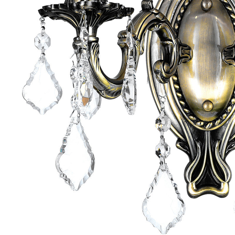 Hamish Design Wall Light, 13"H x 15"W x 15"D, Antique Brass