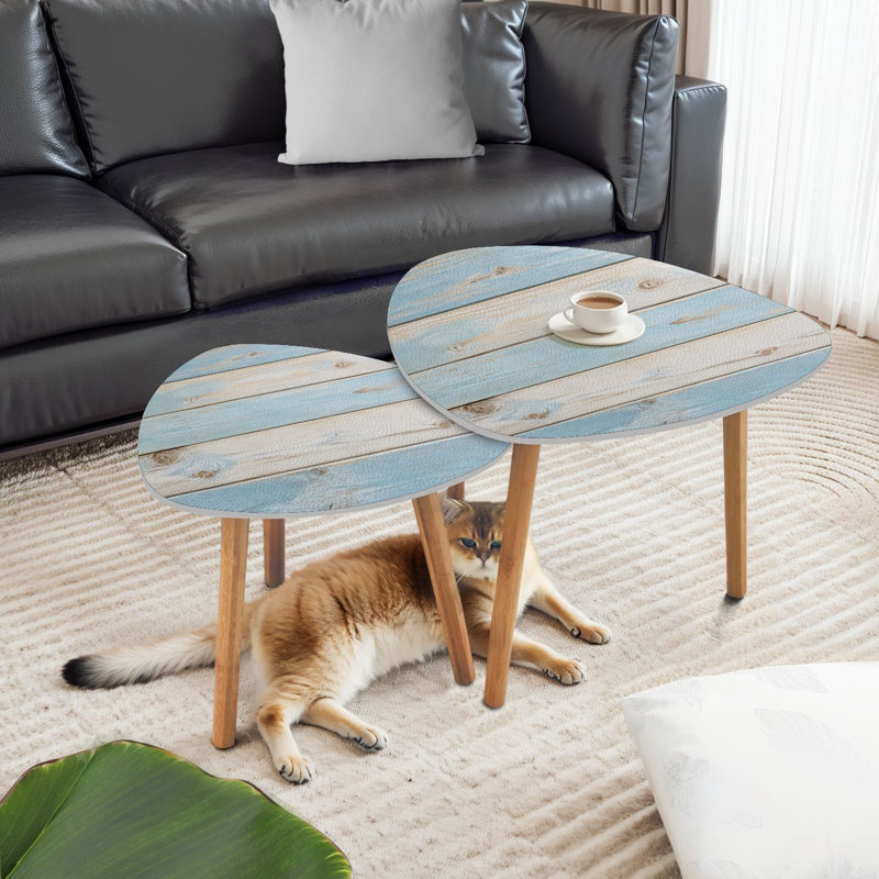 Ensemble de 2 tables basses gigognes Triangle