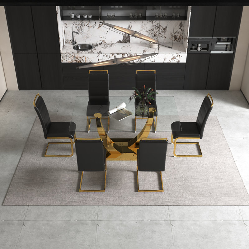 Ensemble repas pour 6 personnes Zakari, Doré, Transparent, Noir