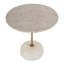Kendylle 19 in. W Round Marble and Iron Pedestal Side Table