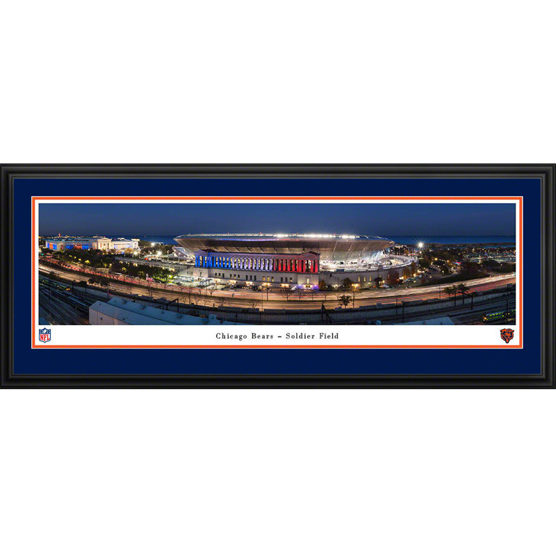 «Soldier Field, Home of the Chicago Bears», reproduction encadrée de luxe