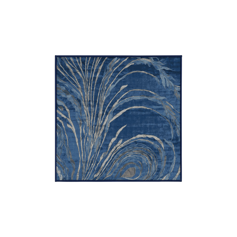 Machine Washable Gray Area Rug, Square 8'