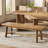 55.12-inch Solid Wood Dining Bench, Farmhouse Long Kitchen Bench With Strengthened Legs For Dining Room, Kitchen, Restaurant, Natural Brown