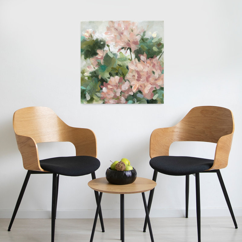 «Geranium Garden Abstract Contemporary Delicate Flower Landscape», art mural, H 24 po x l 24 po