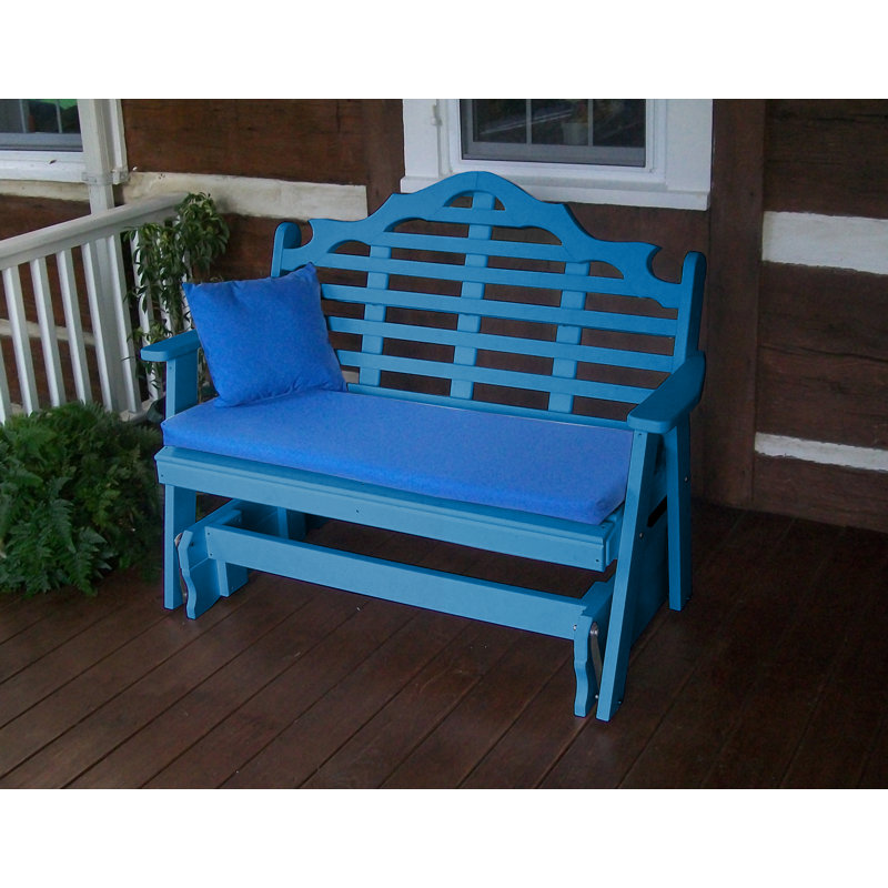 Banc de jardin Hogue, H 41 po x l 52 po x P 27 po, Bleu