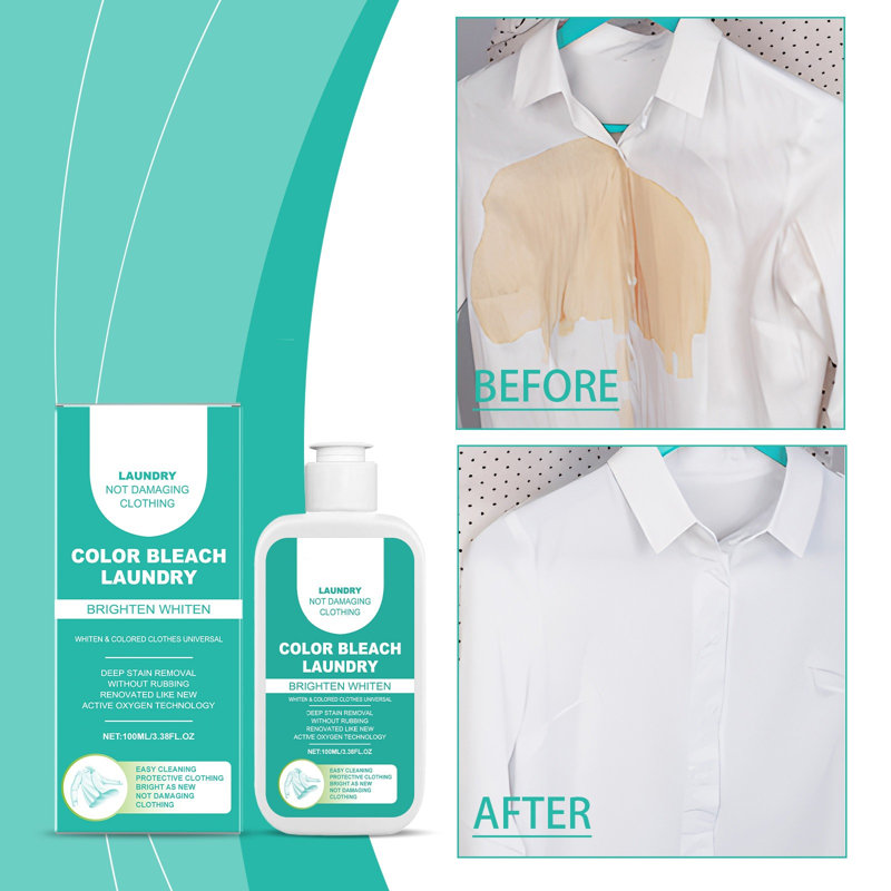 détergent à lessive 100 ml détergent efficace blanchiment de couleur solution de lessive protection de la couleur concentrée convient à la laine de soie eau dure environnement faible