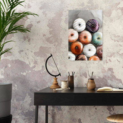 Colorful Glazed Donuts Abstract Colorful Elegant Rose Wall Art