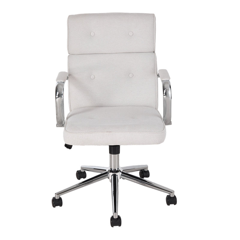 Chenille office chair, White
