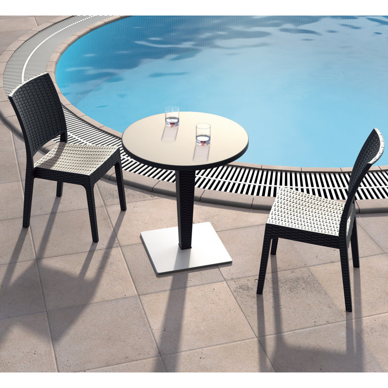 Tomosuke Stacking Patio Dining Side Chair, Brown
