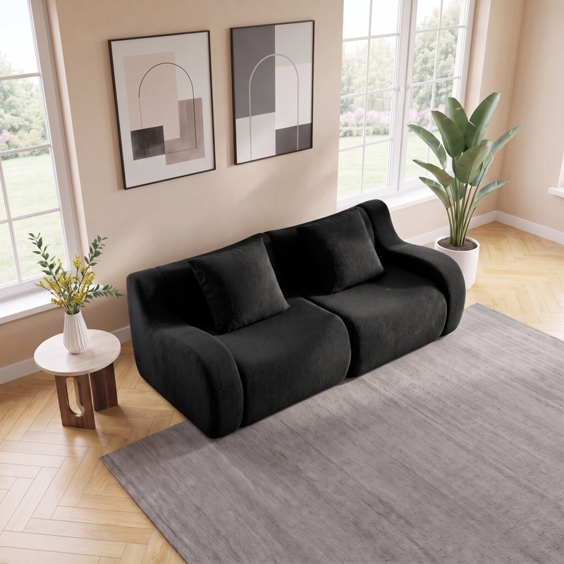Canapé désossé modulaire sans assemblage requis Design antidérapant pour le salon et la chambre à coucher, Black