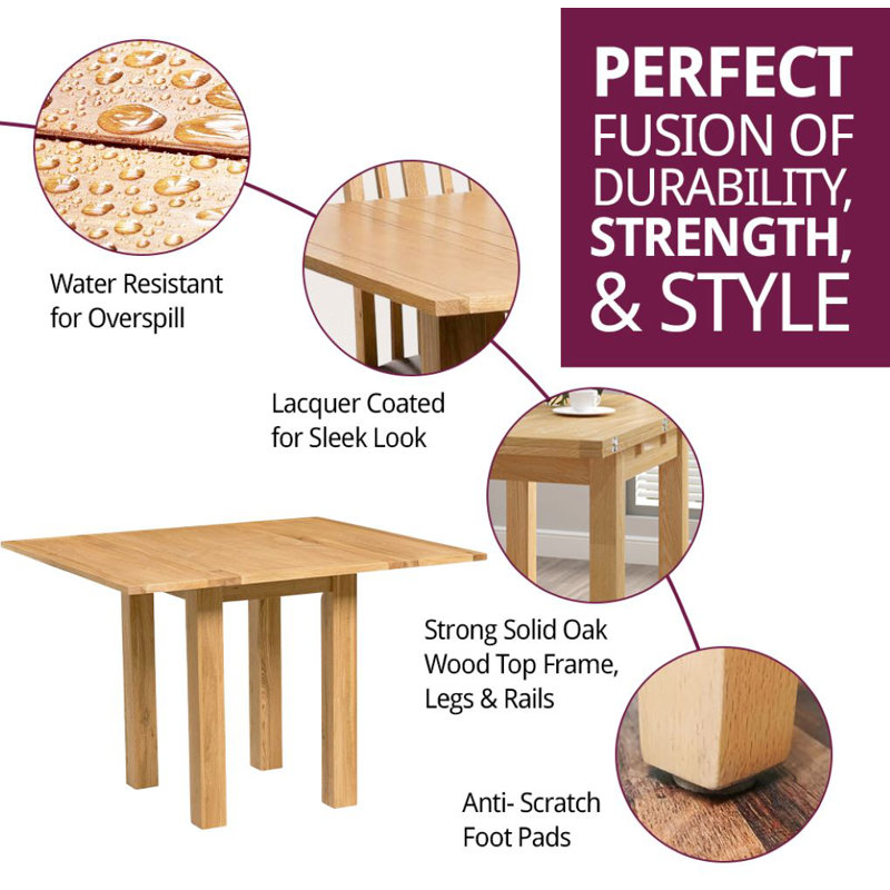 Farris Extendable Oak Solid Wood Dining Table