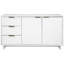 Buffet moderne avec rangement - 3 tiroirs à fermeture en douceur et tablettes dissimulées, blanc