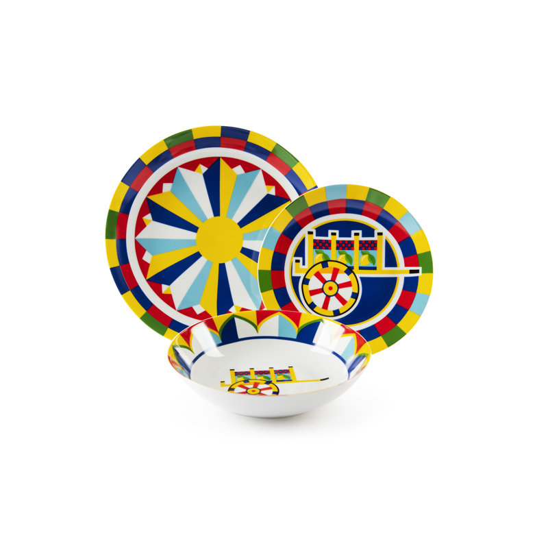 Sicilian Rhapsody 18 Piece Porcelain Dinnerware Set - Service for 6
