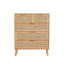 Sumayah Five-drawer Chest Of Drawers With Natural Rattan Doors