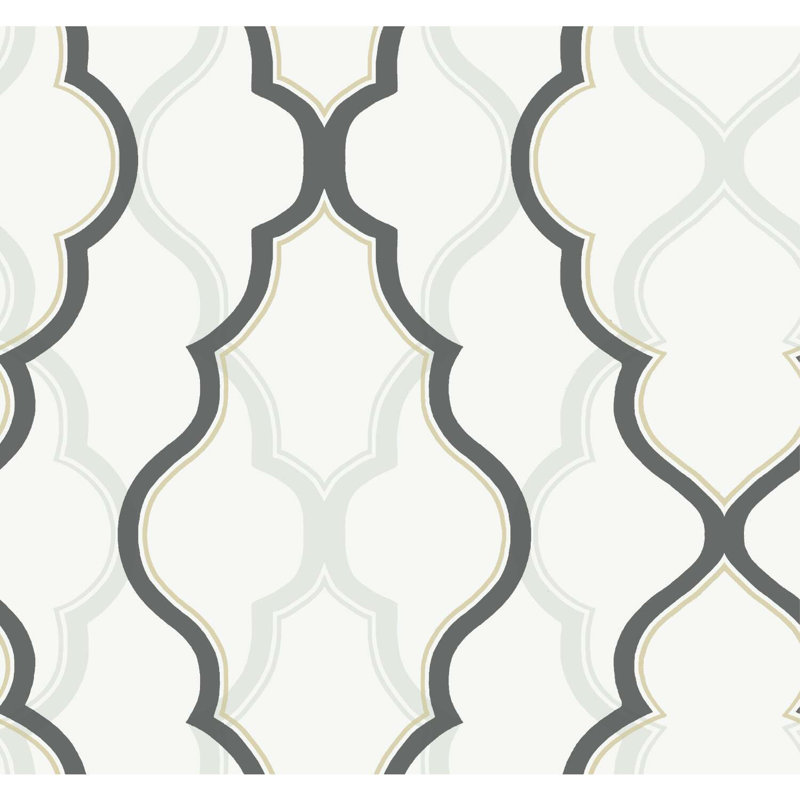 Papier peint double damas, Blanc / noir