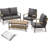 Wicker Outdoor Conversation Set with Metal Frame, Coffee Table and Dust Cover-1134675879