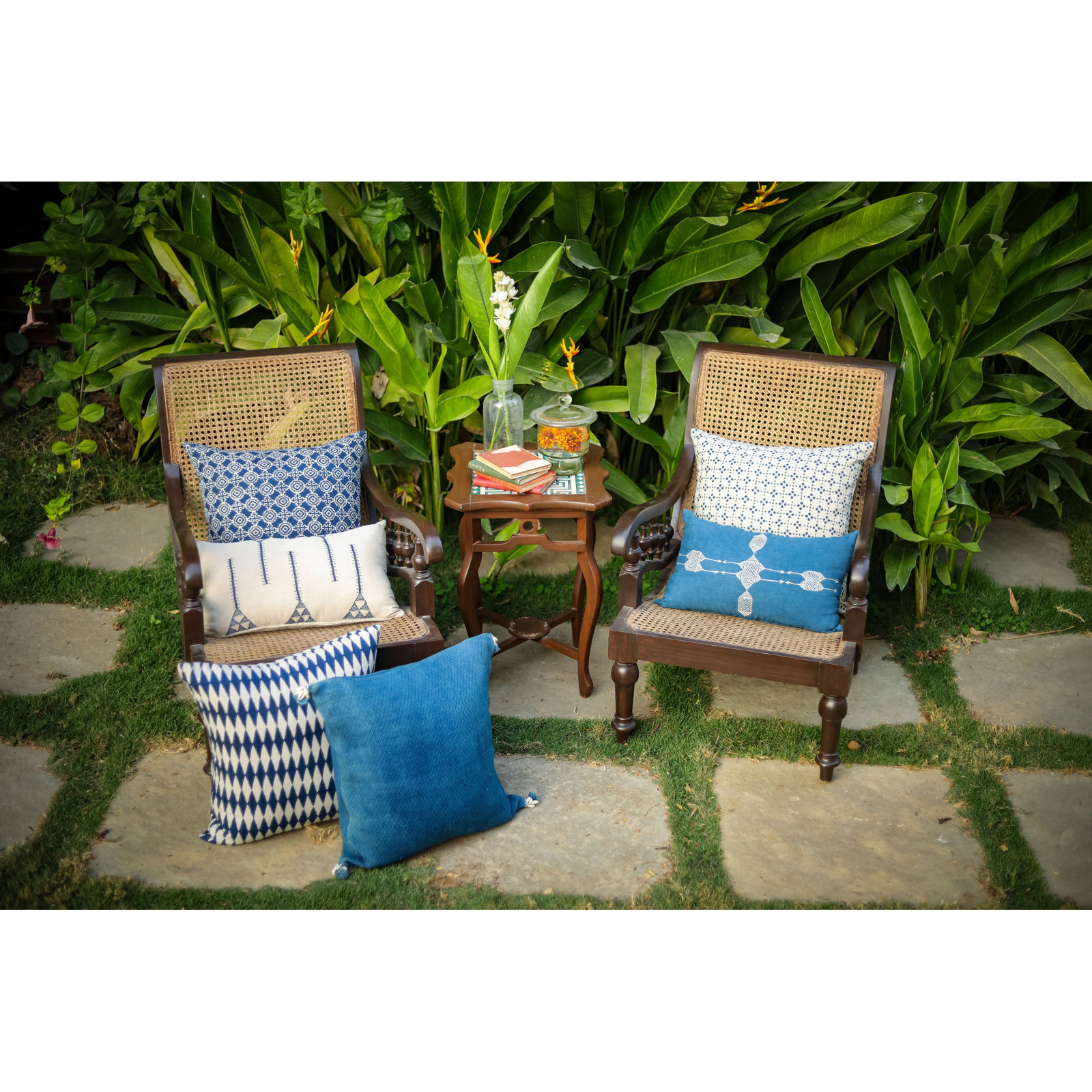 20" x 20" Linen Accent Pillow, Blue Polka Dots