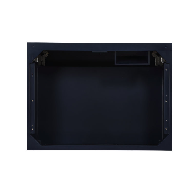 Gracie 30'' W Single Vanity, Pacific Blue, Satin Brass, White Quartz