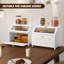 Double Layer Bread Box With Golden Trim,White1-131262218